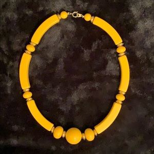 Vintage golden yellow and gold bead necklace